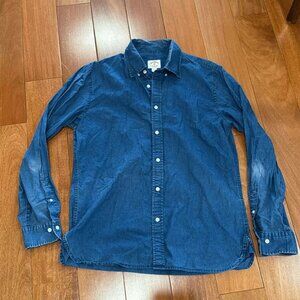 Brooks Brothers 100% Cotton Denim Button Shirt - Blue - Size Large